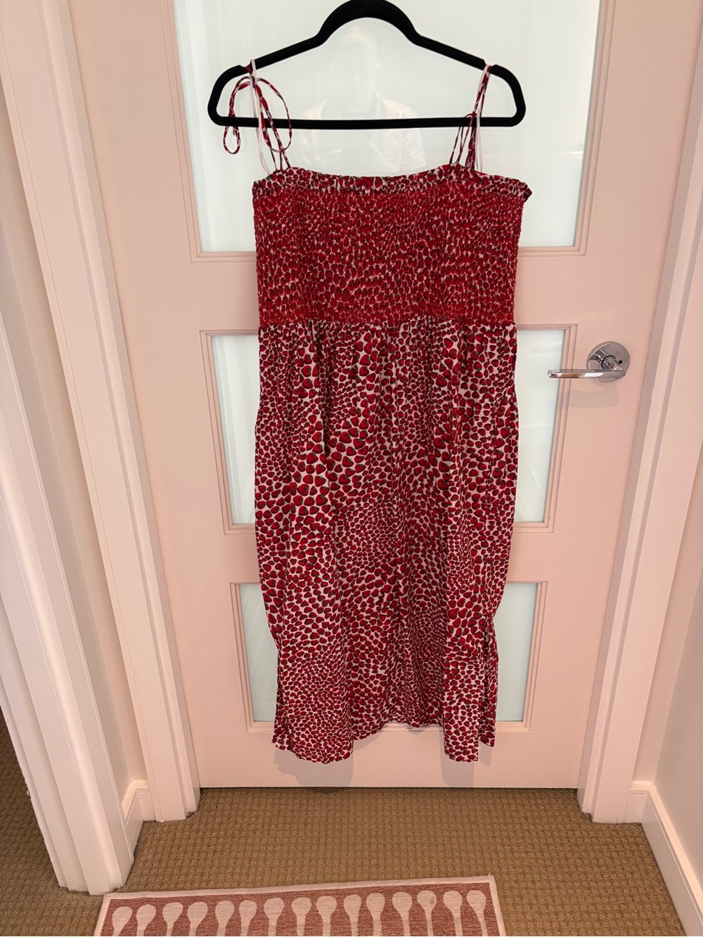 J. Crew Strawberry Printed Smocked Midi Dress - Picture 3 of 3